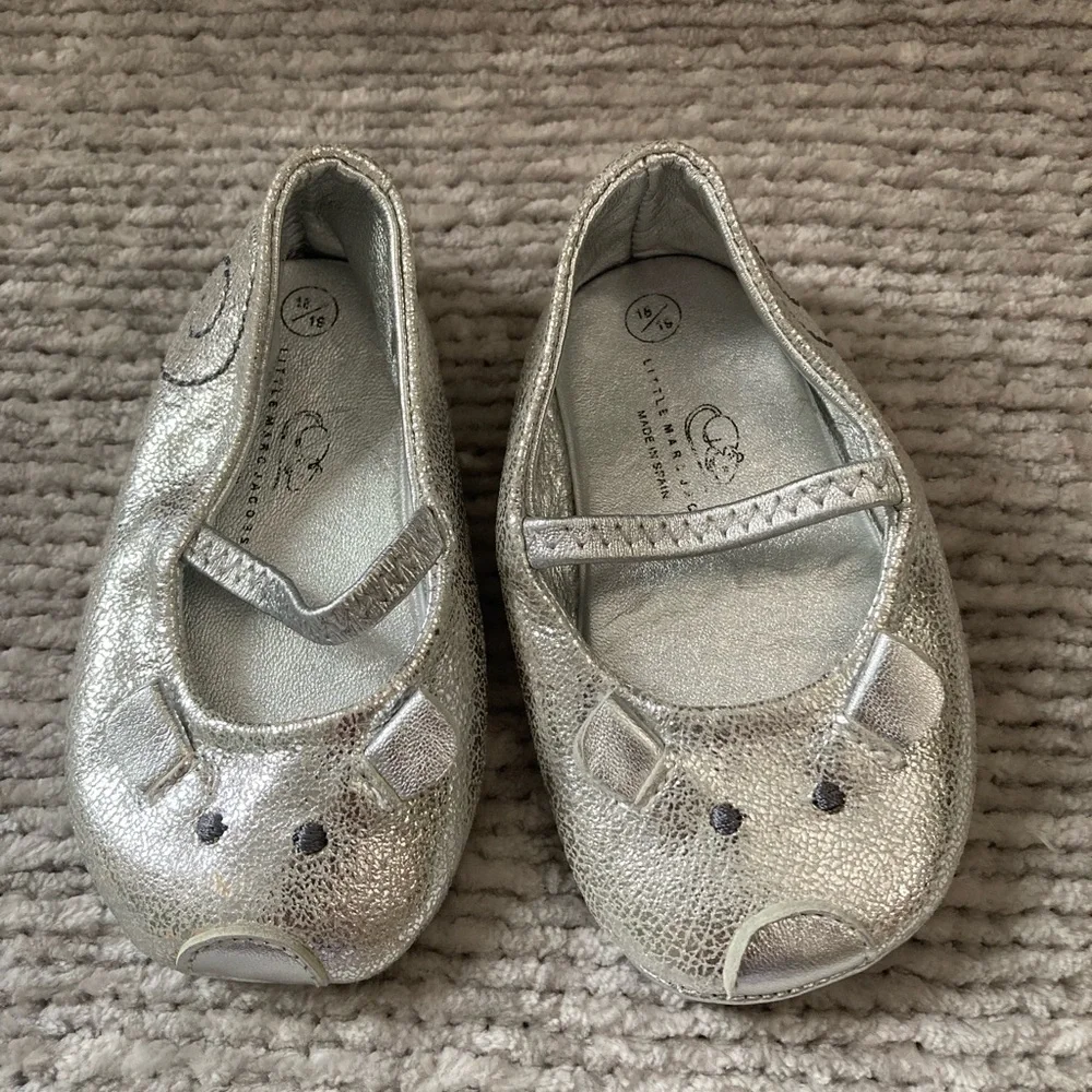 Little‎ Marc Jacobs Mouse Ballet Flats Silver Baby Shoes Size 18/19